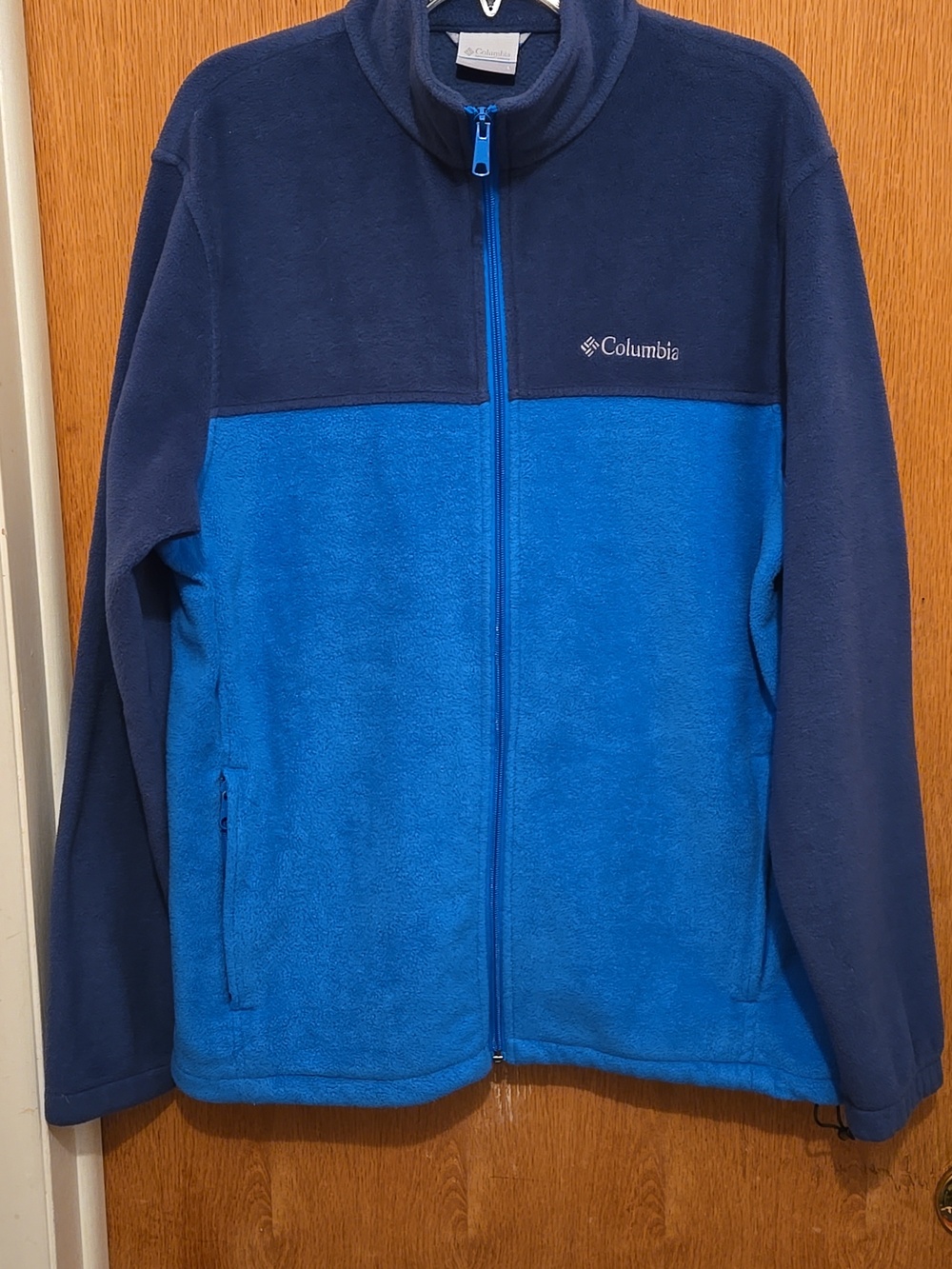 COLUMBIA Mens Steens Mountain Full Zip Fleece Jacket Large Blue